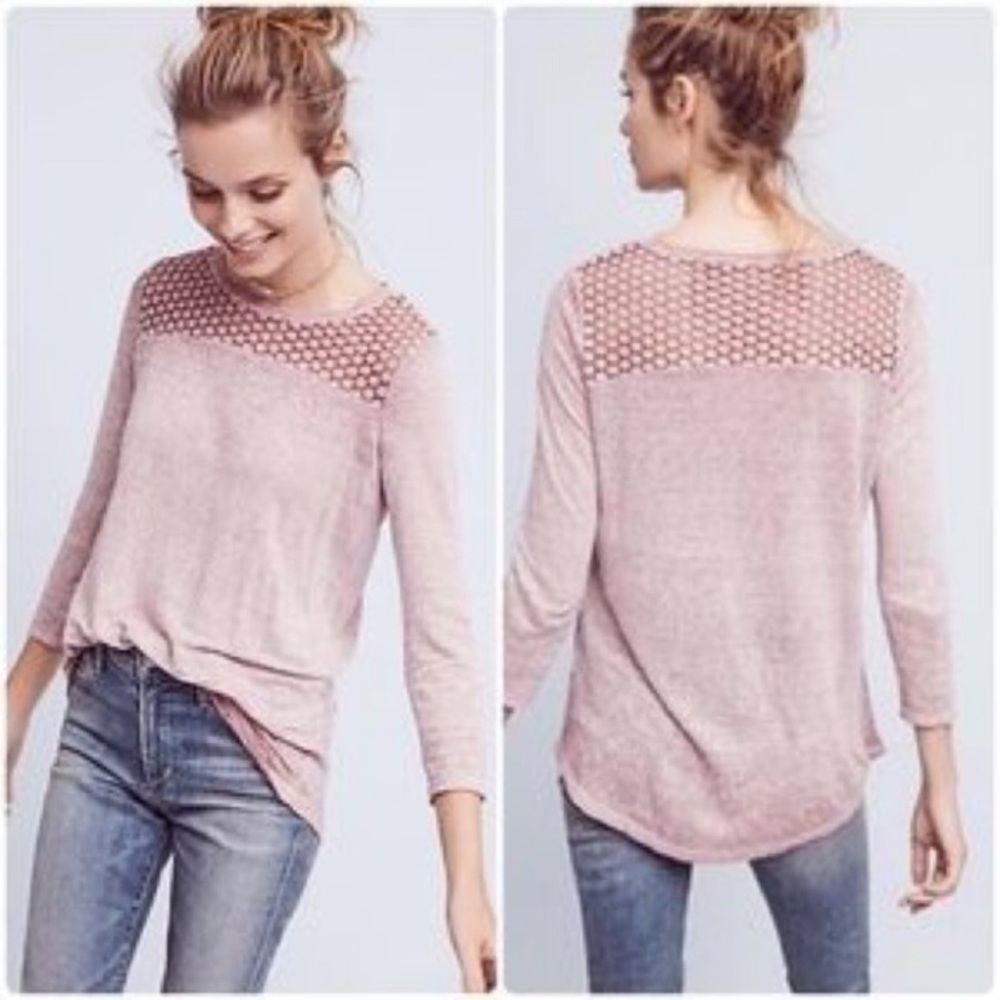 Anthropologie Akami + Kin Amis Linen Top Lavender